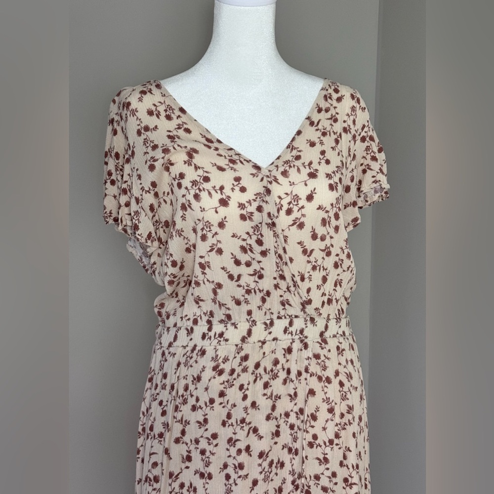 Bohme Earthtone Floral Print Maxi Dress